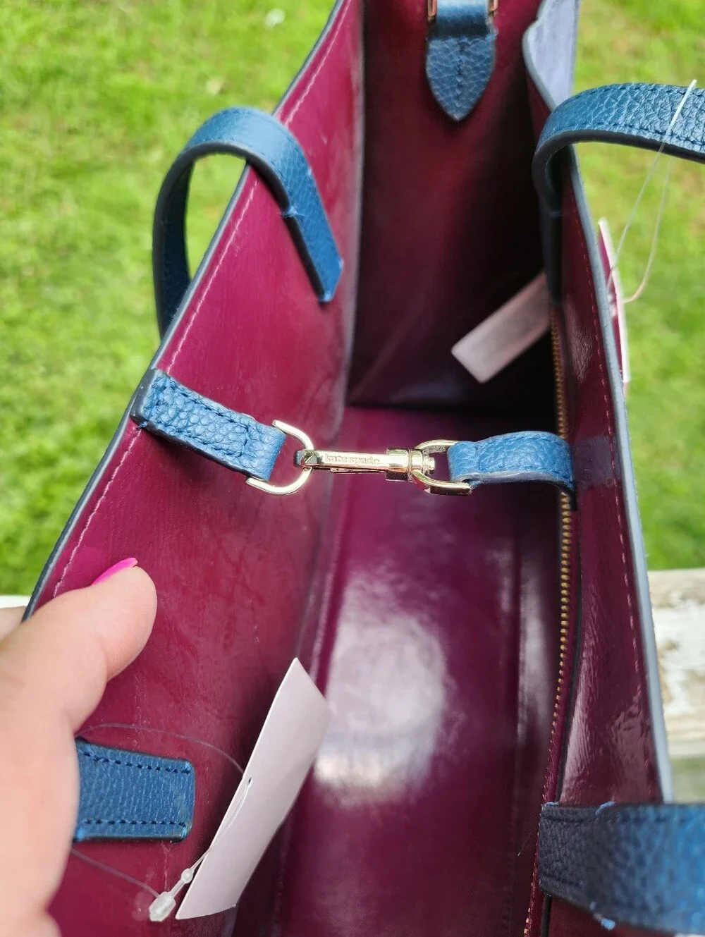 Kate Spade Navy Suede Tote Bag with Removable Strap NWT